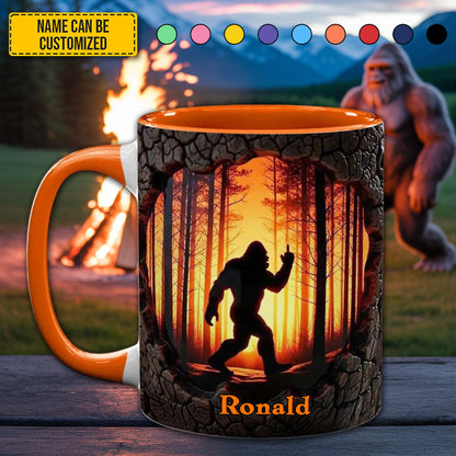 Funny Bigfoot Forest Fire Personalized Accent Mug