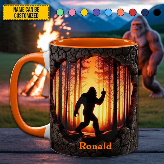 Funny Bigfoot Forest Fire Personalized Accent Mug
