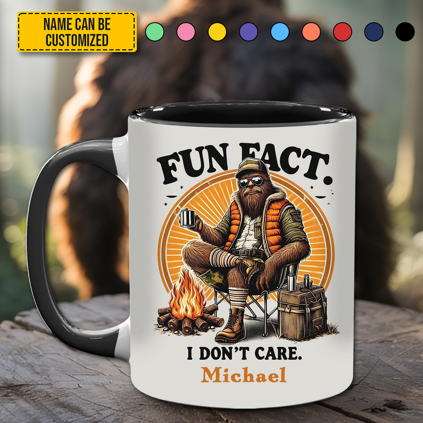 Chill & Don’t Care – Personalized Sasquatch Accent Mug