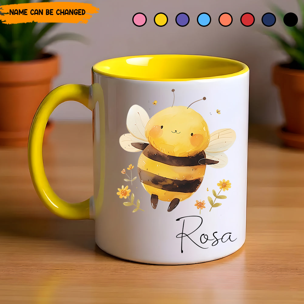 Personalized Cute Bee Accent Mug