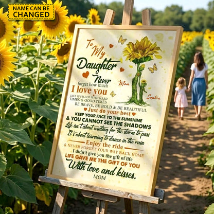 To My Daughter - Personalized Sunflower Canvas