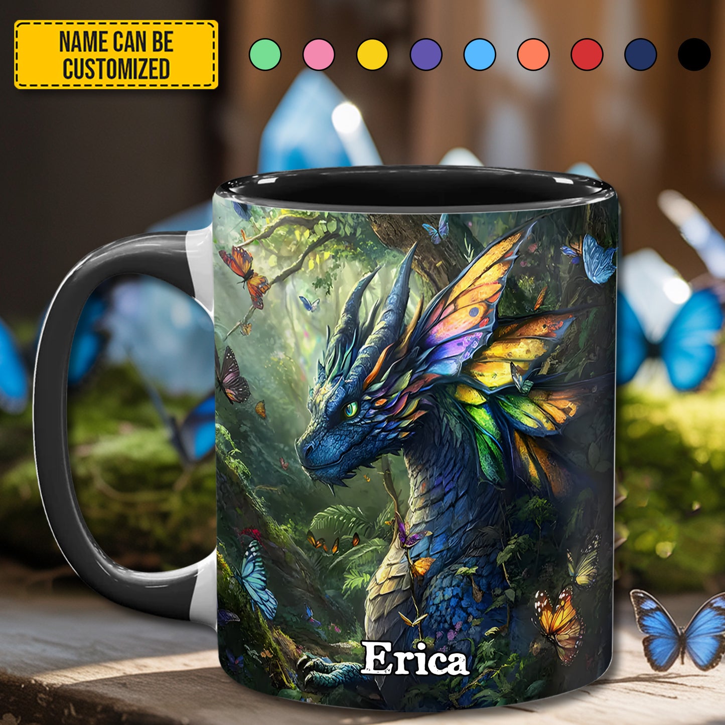 Personalized Dragon Accent Mug