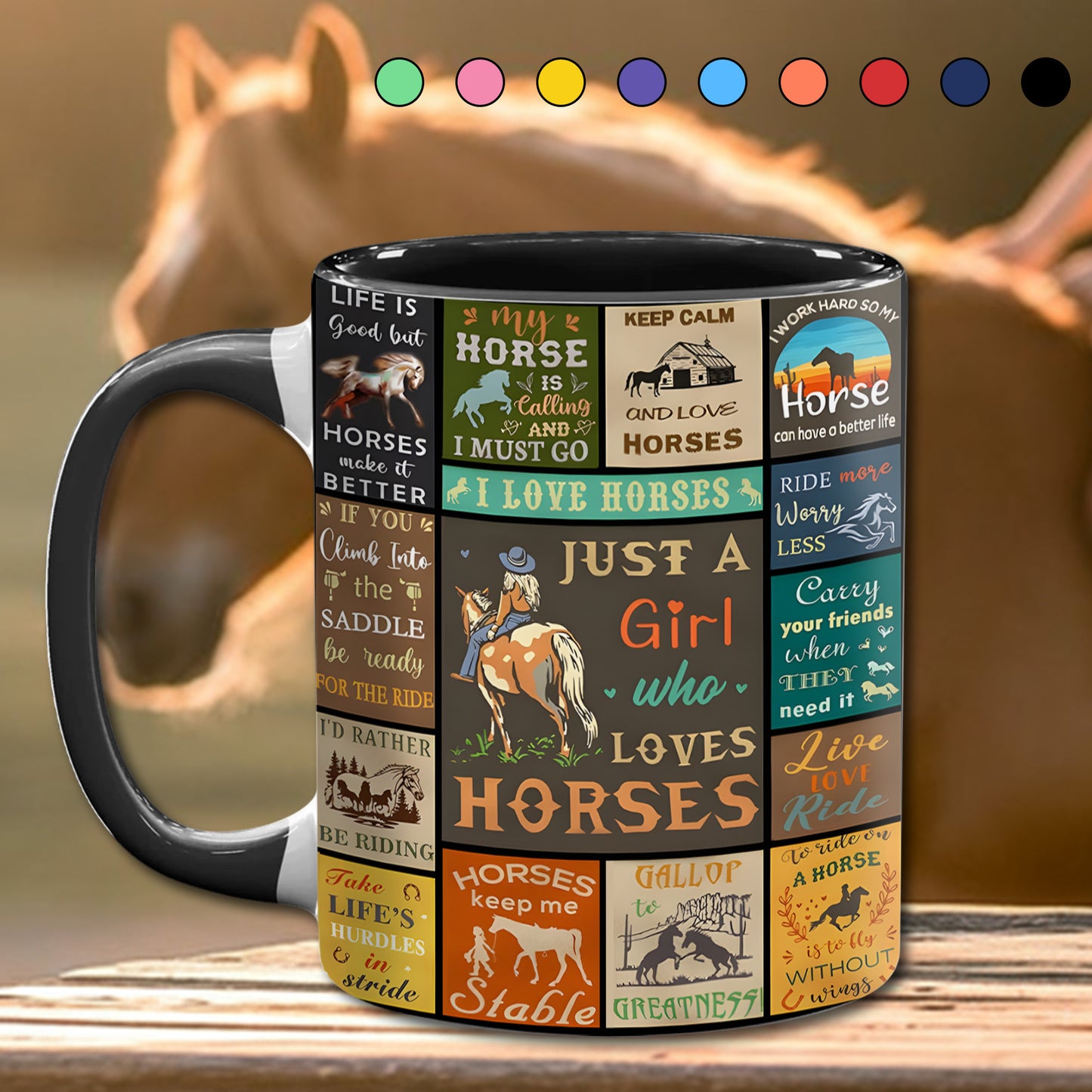 Just A Girl Who Loves Horses - Horse Accent Mug