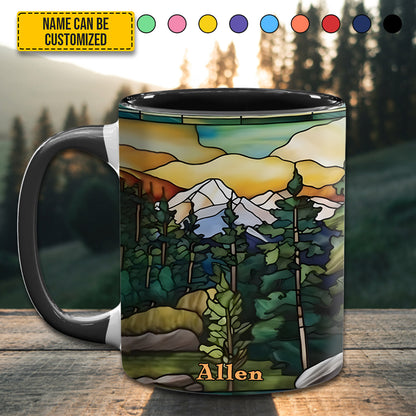 Personalized Mountains Accent Mug