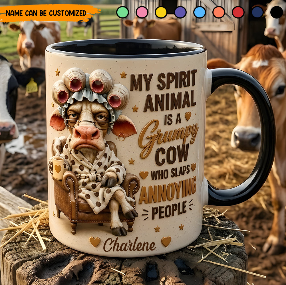 Grumpy Cow Energy – Personalized Cow Accent Mug