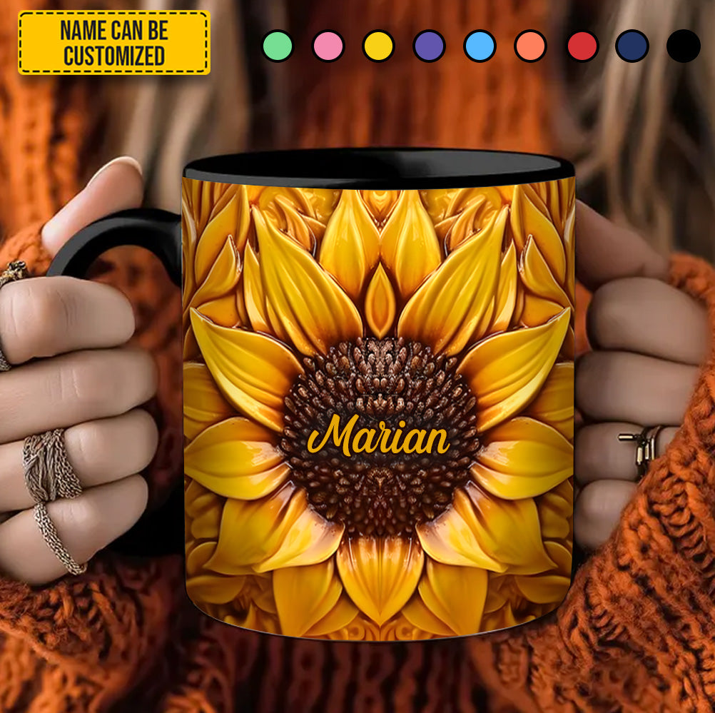 Beautiful Sunflower - Personalized Accent Mug