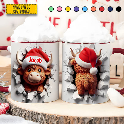 Personalized Highland Cow Christmas Mug