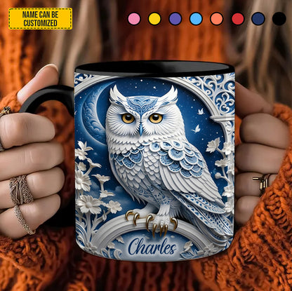 Silver Night Owl accent mug - Personalized Accent Mug