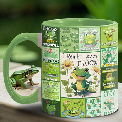 I Really Love Frogs - Cute Frog Accent Mug