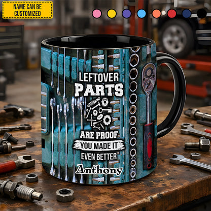Leftover Parts - Personalized Mechanic Accent Mug