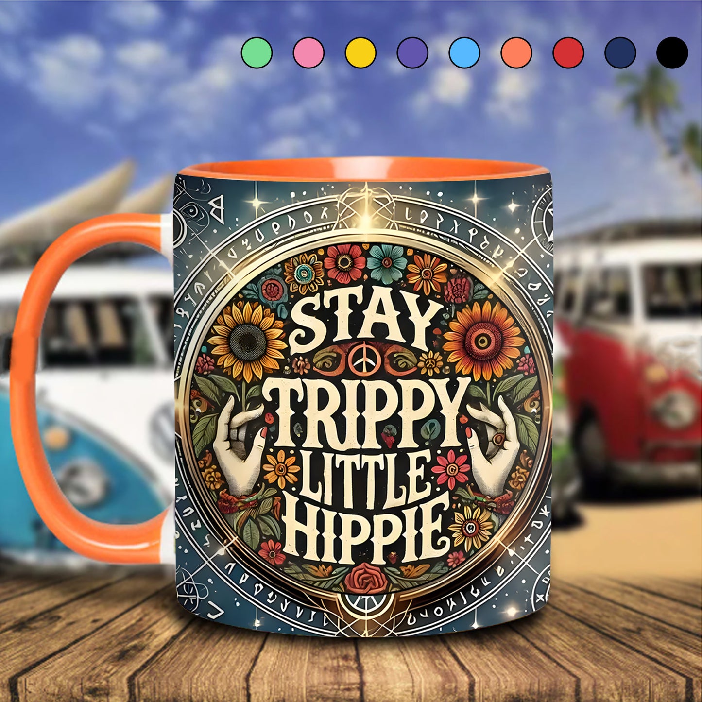 Stay Trippy Little Hippie - Personalized Accent Mug