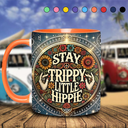 Stay Trippy Little Hippie - Personalized Accent Mug