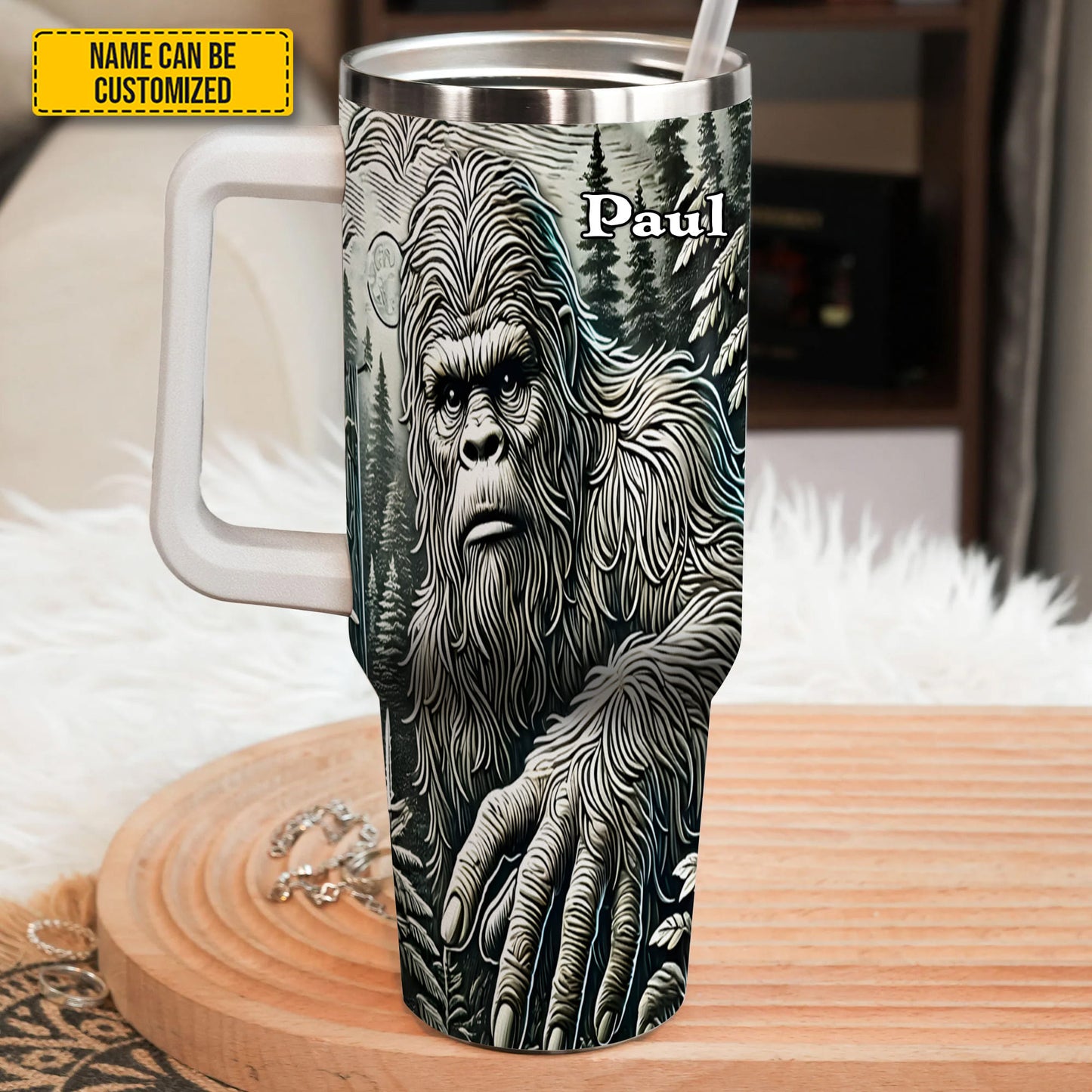 Morning Brew with Bigfoot – Personalized Bigfoot Tumbler 40oz