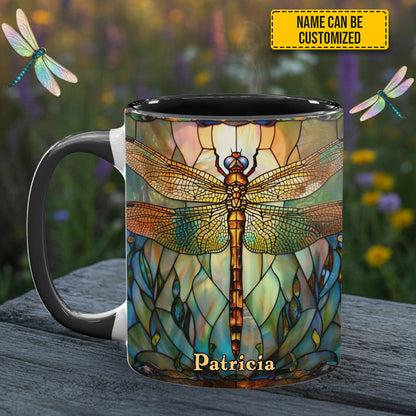 Dragonfly Dreams - Personalized Dragonfly Accent Mug