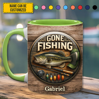 Gone Fishing – Personalized Fishing Accent Mug