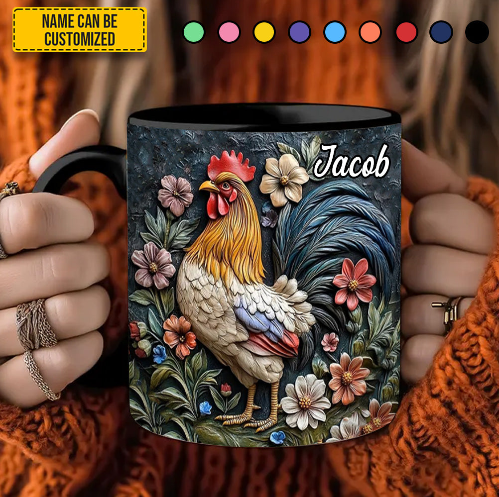Chicken Rooster - Personalized Accent Mug
