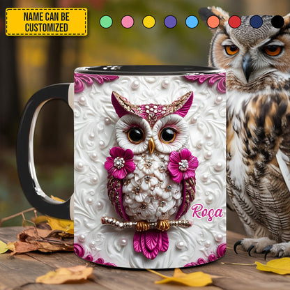 Personalized Beautiful Owl Accent Mug