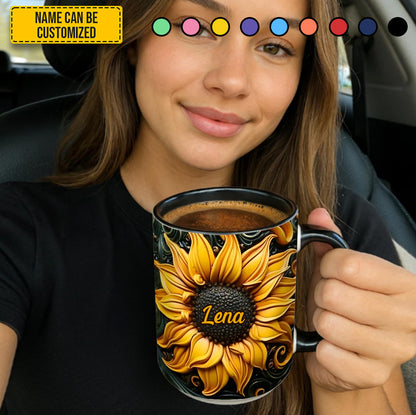 Love Sunflower - Personalized Accent Mug