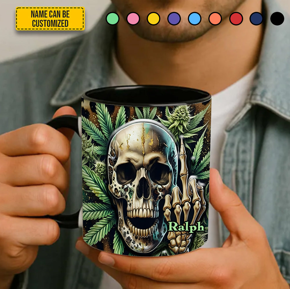 Weed Skull Accent mug - Personalized Accent Mug