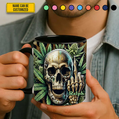 Weed Skull Accent mug - Personalized Accent Mug