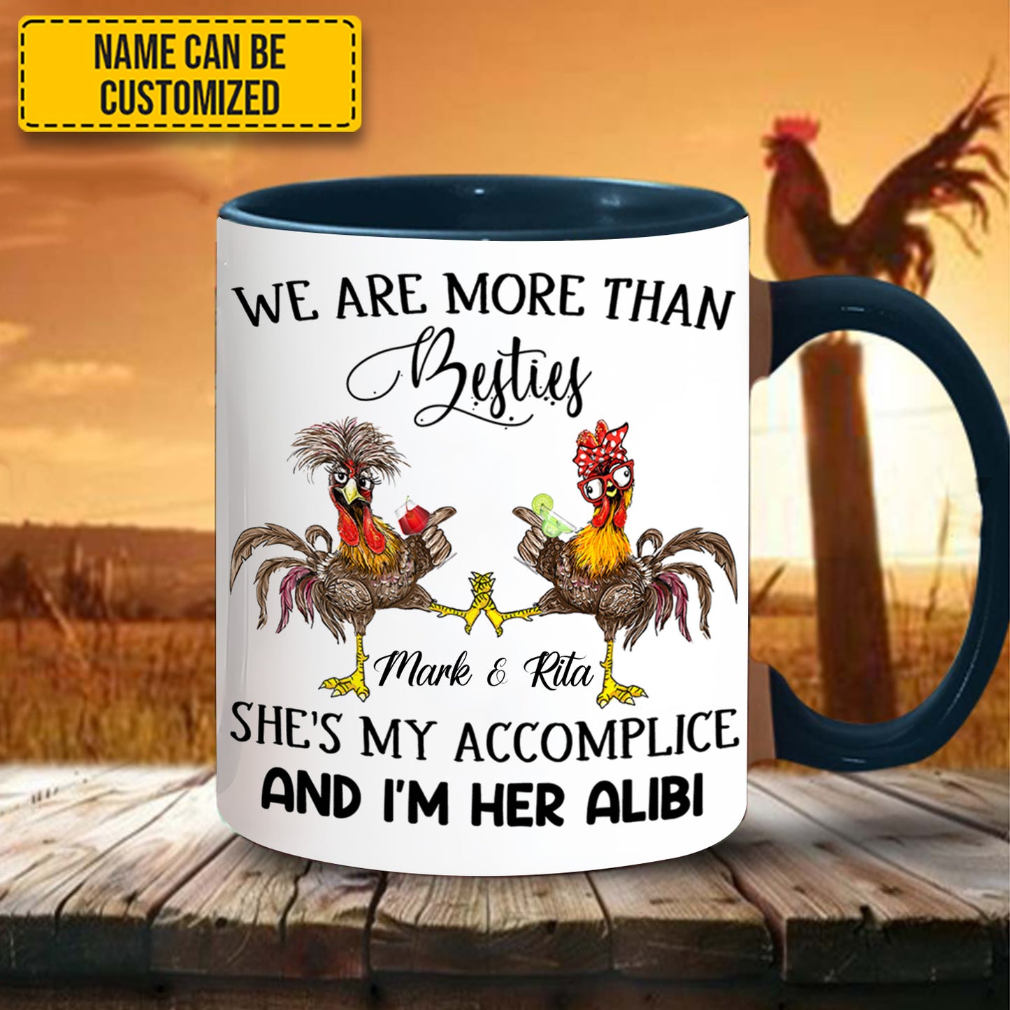 We Are More Than Bestie - Personalized Chicken Accent Mug