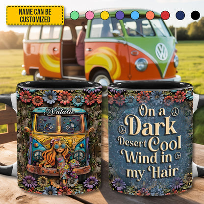 On A Dark Desert - Personalized Hippie Accent Mug