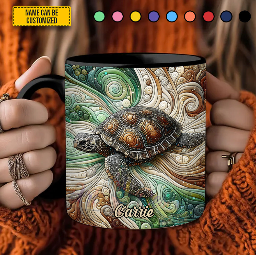 Personalized Ocean Turtle Accent Mug