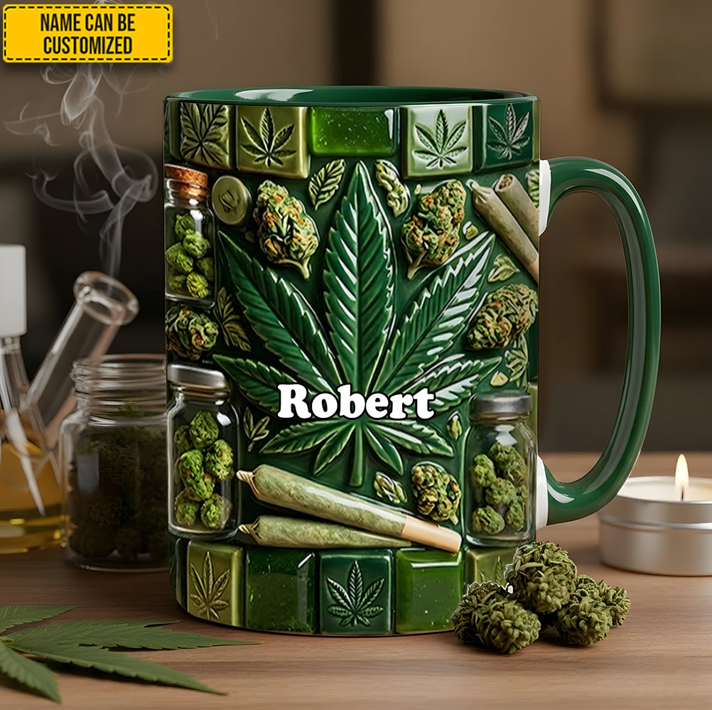 Personalized Weed Elements Accent Mug