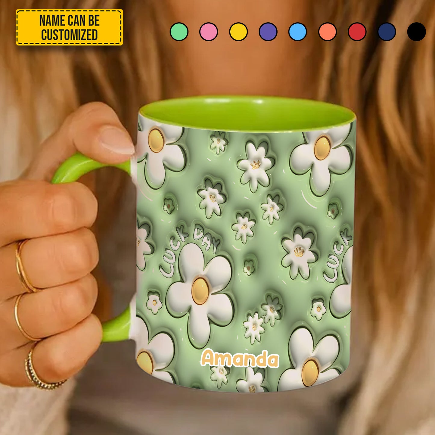 Daisy  Flower - Personalized Flower Accent Mug