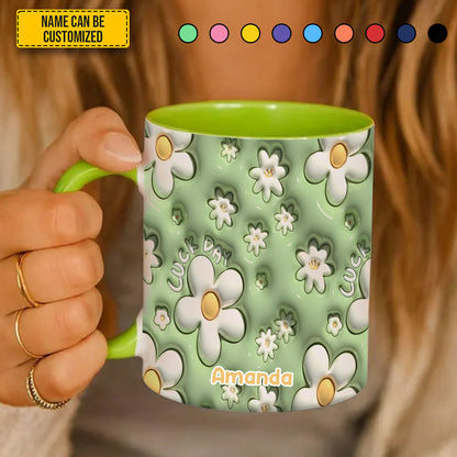 Daisy  Flower - Personalized Flower Accent Mug
