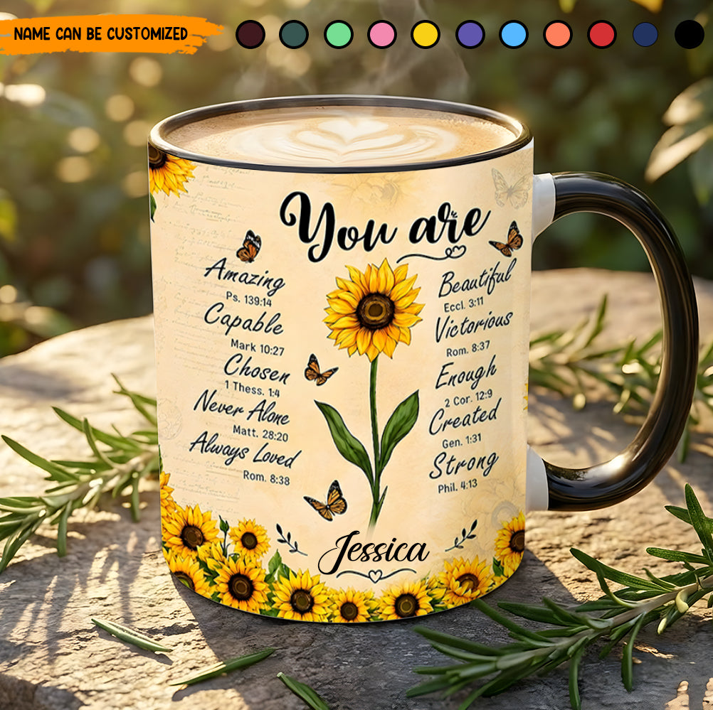 Personalized Sunflower Christian Accent Mug