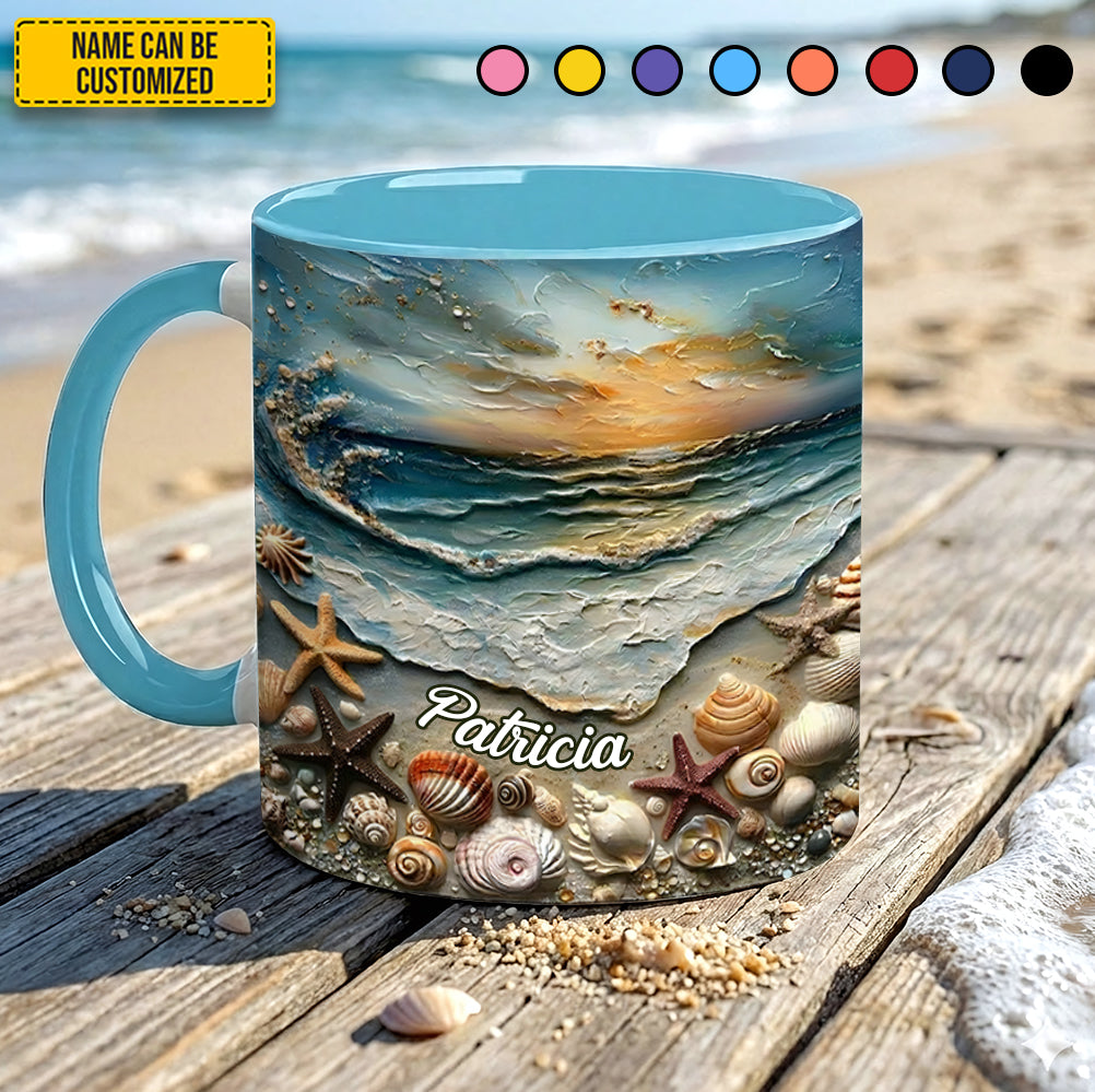 Personalized Ocean Sunset Accent Mug