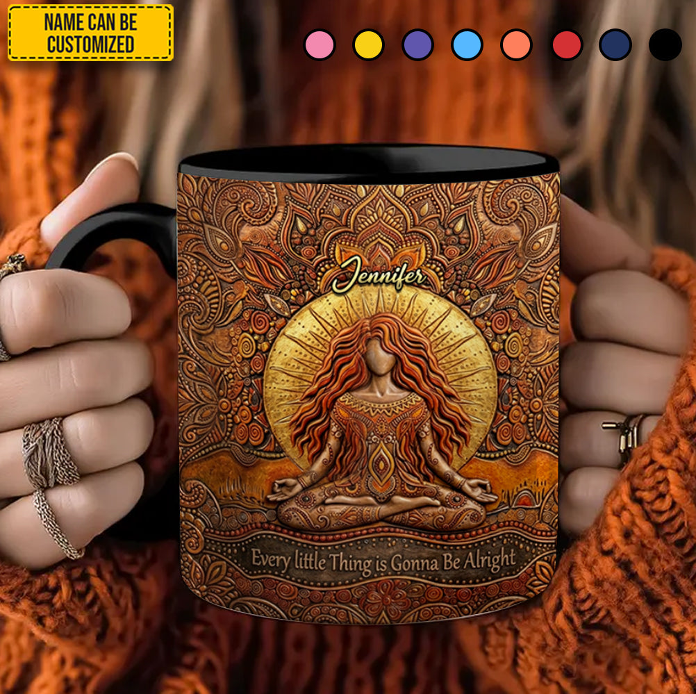 Hippie Boho Meditation Mindfullness - Personalized Accent Mug