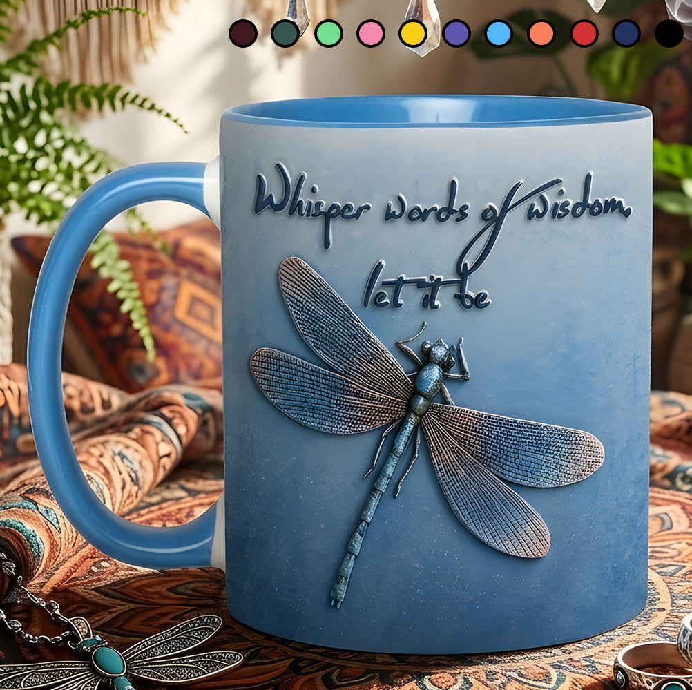 Whisper Words Of Wisdom - Dragonfly Accent Mug