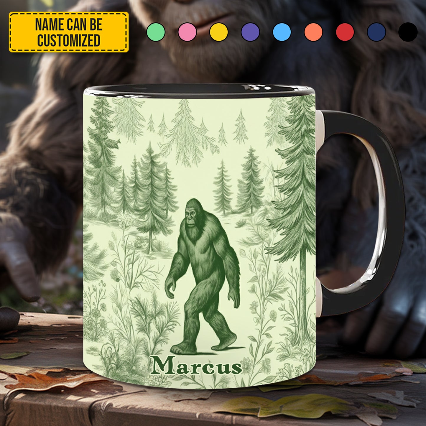 Personalized Bigfoot Accent Mug