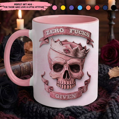 Funny Skull Woman Accent Mug, Perfect Gift Mug