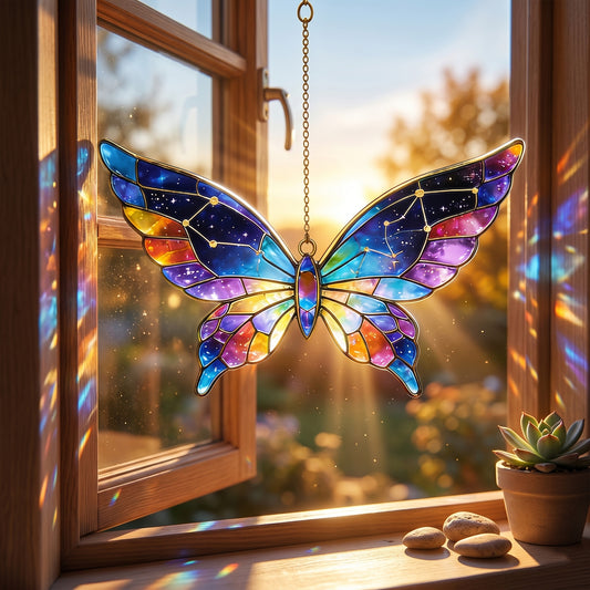 Rainbow Butterfly Window Hanging Suncatcher Acrylic