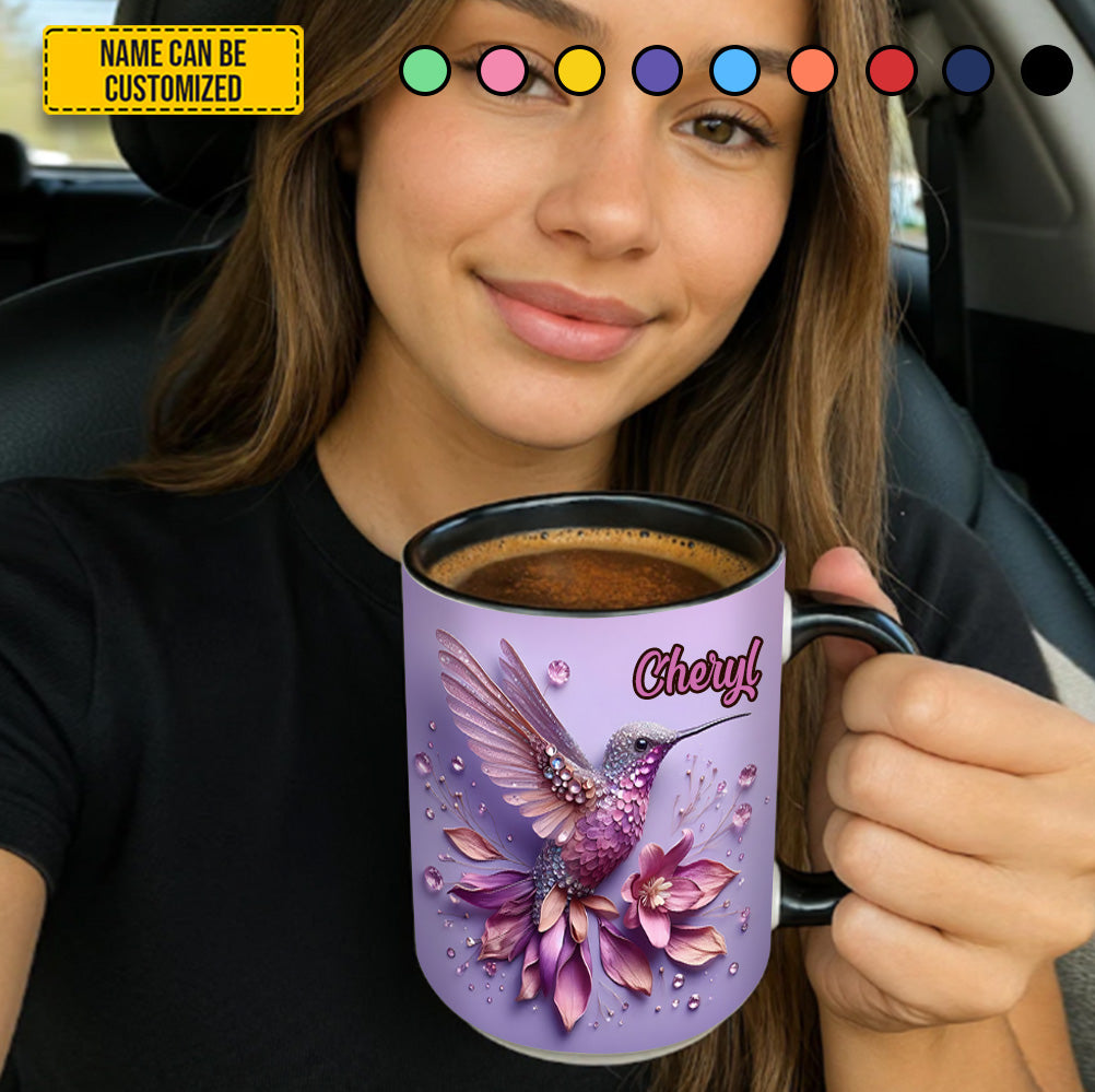 Hummingbird Accent Mug, Personalized Accent Mug
