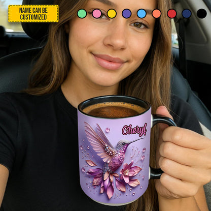 Hummingbird Accent Mug, Personalized Accent Mug