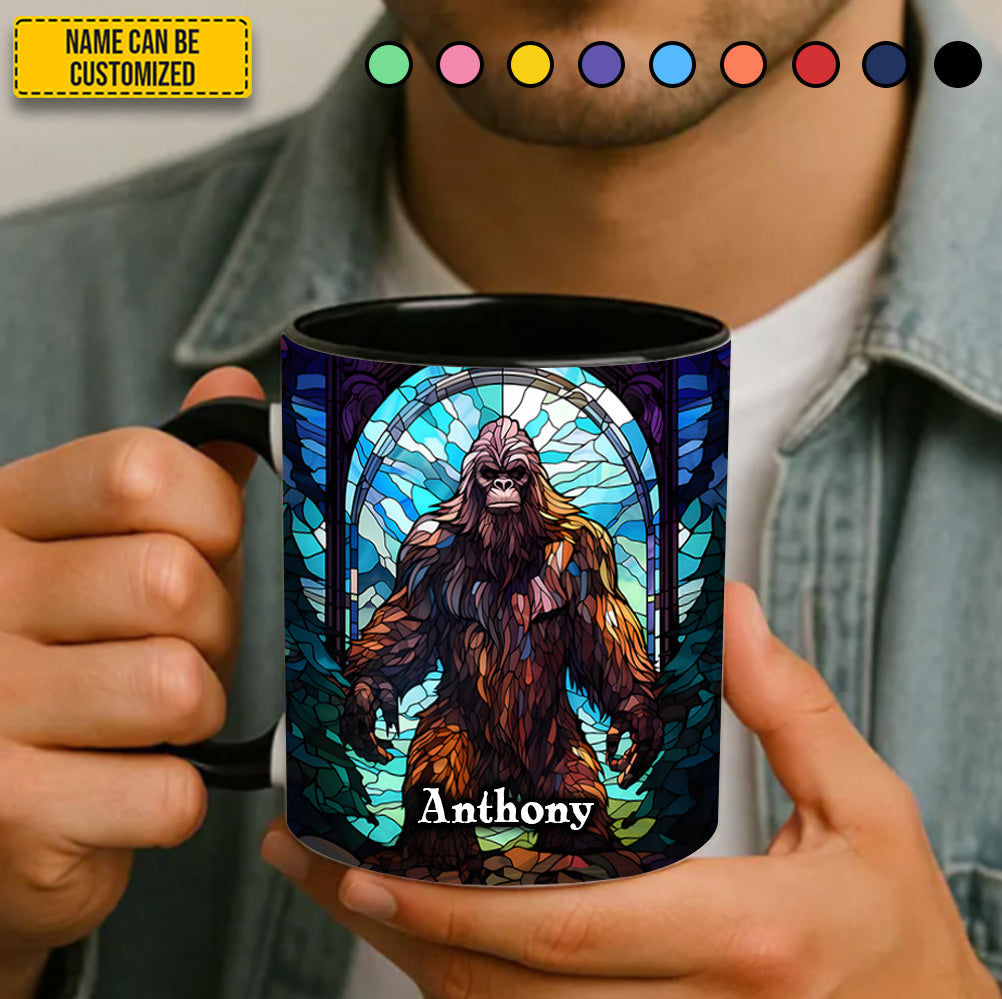 Personalized Bigfoot Stained Glass Accent Mug