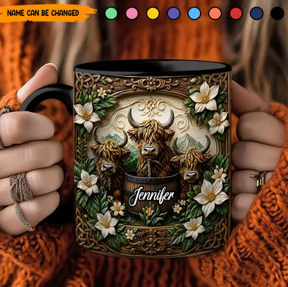 Highland Cow - Personalized Cow Accent Mug