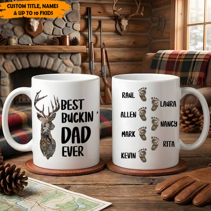 Best Buckin’ Dad Ever – Family Footprint White Mug