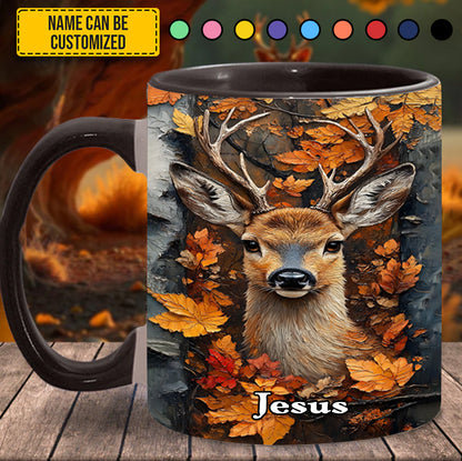 Autumn Stag – Personalized Deer Accent Mug