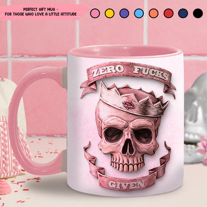 Funny Skull Woman Accent Mug, Perfect Gift Mug