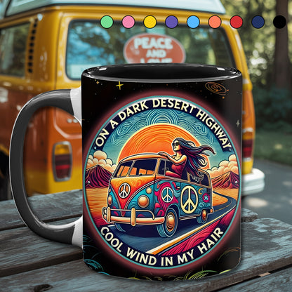 On a Dark Desert Highway - Personalized Accent Mug