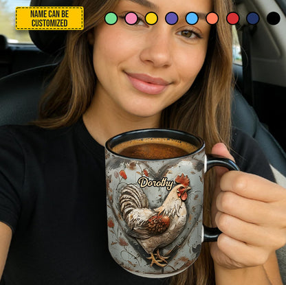 Chicken - Personalized Chicken Accent Mug
