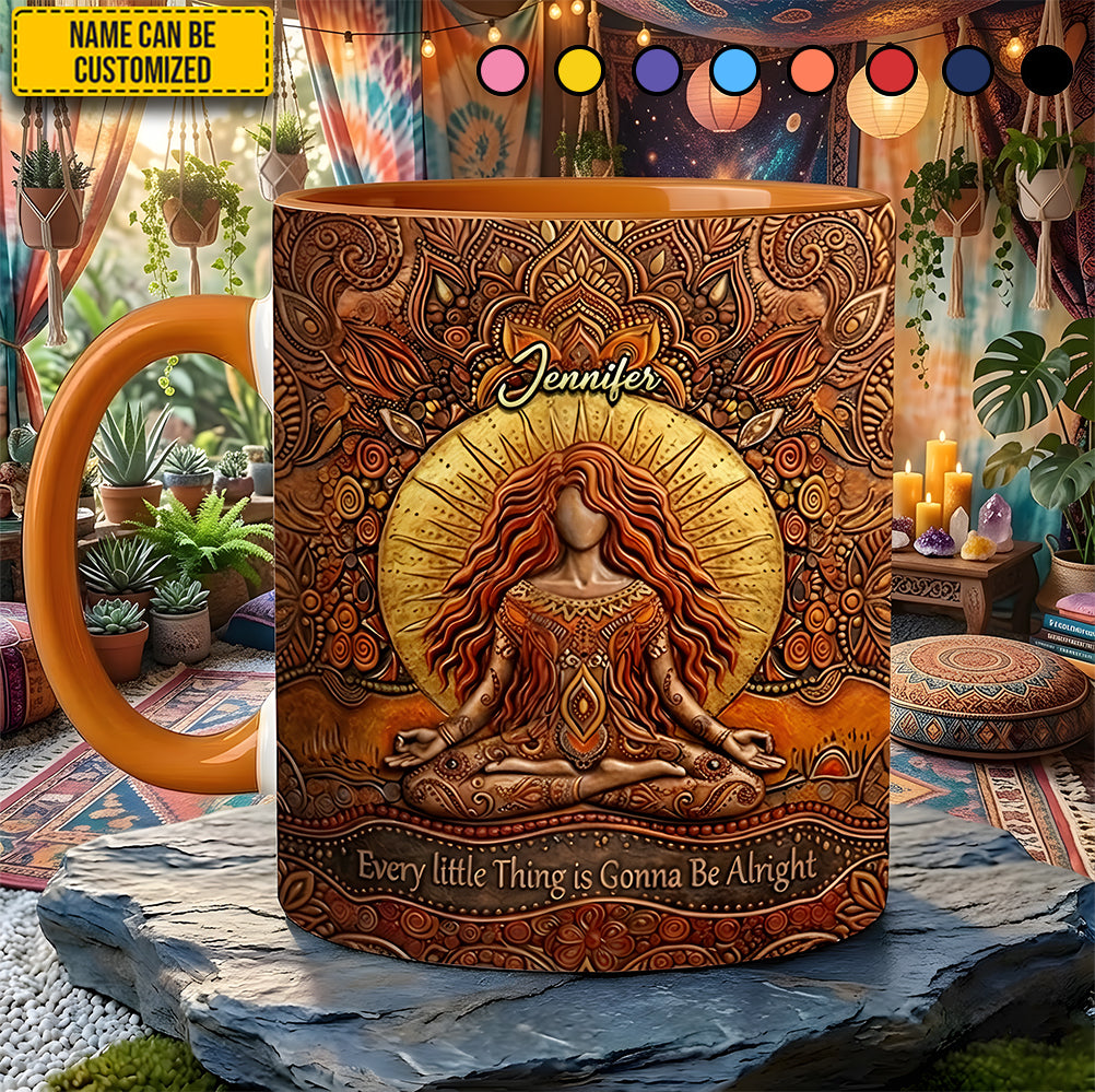 Hippie Boho Meditation Mindfullness - Personalized Accent Mug