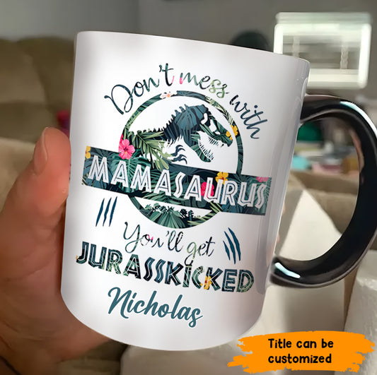 Dinasour Mother's Day - Personalized Accent Mug