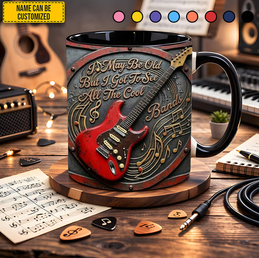 May Be Old But I Got To See All The Cool - Guitar Accent Mug