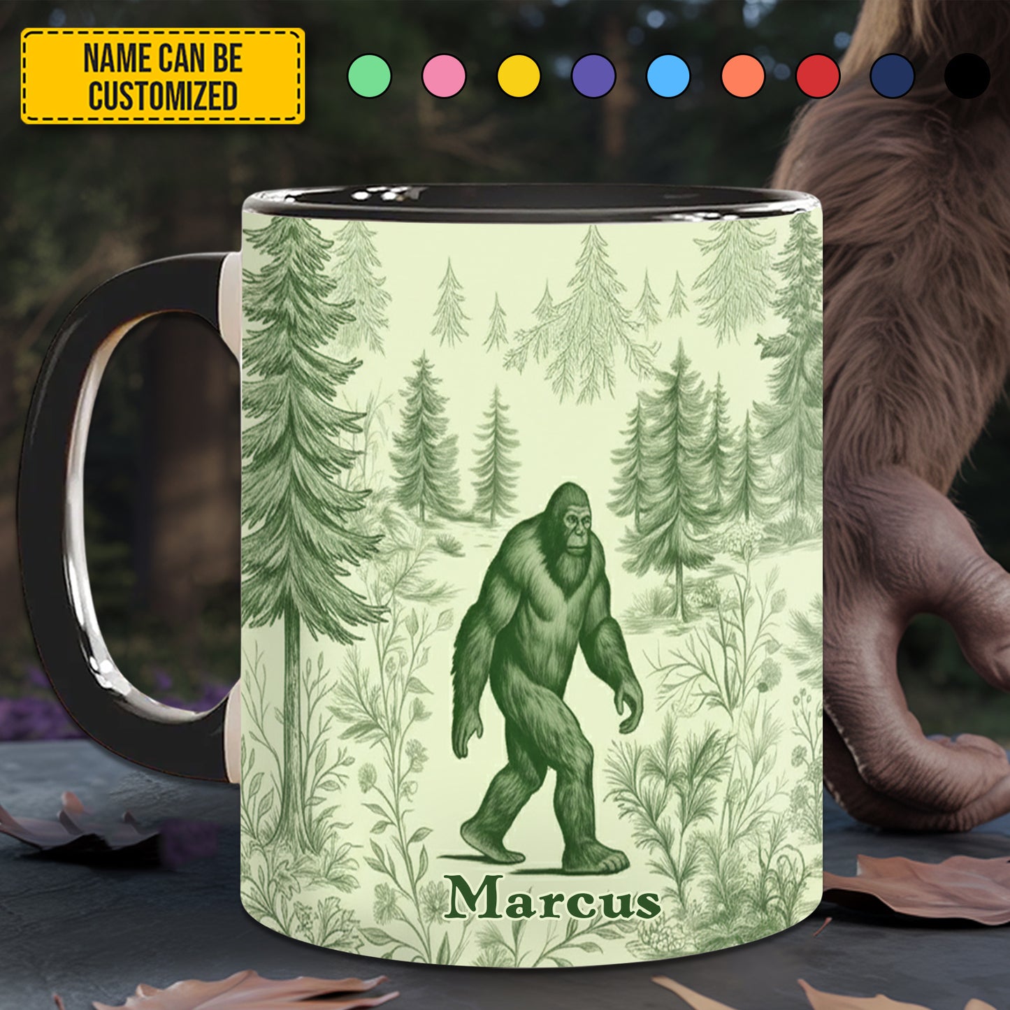 Personalized Bigfoot Accent Mug